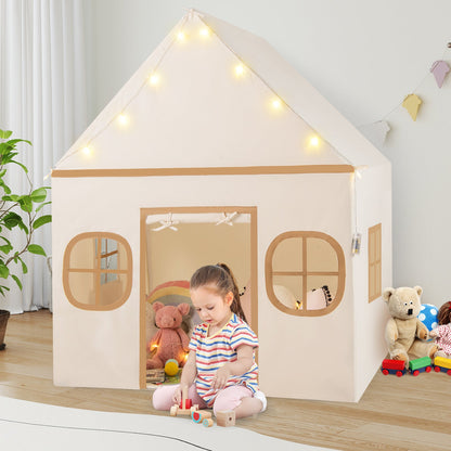 Kids Play Tent Large Playhouse with Door Curtain and Windows Star Lights