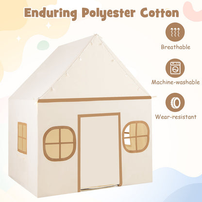 Kids Play Tent Large Playhouse with Door Curtain and Windows Star Lights