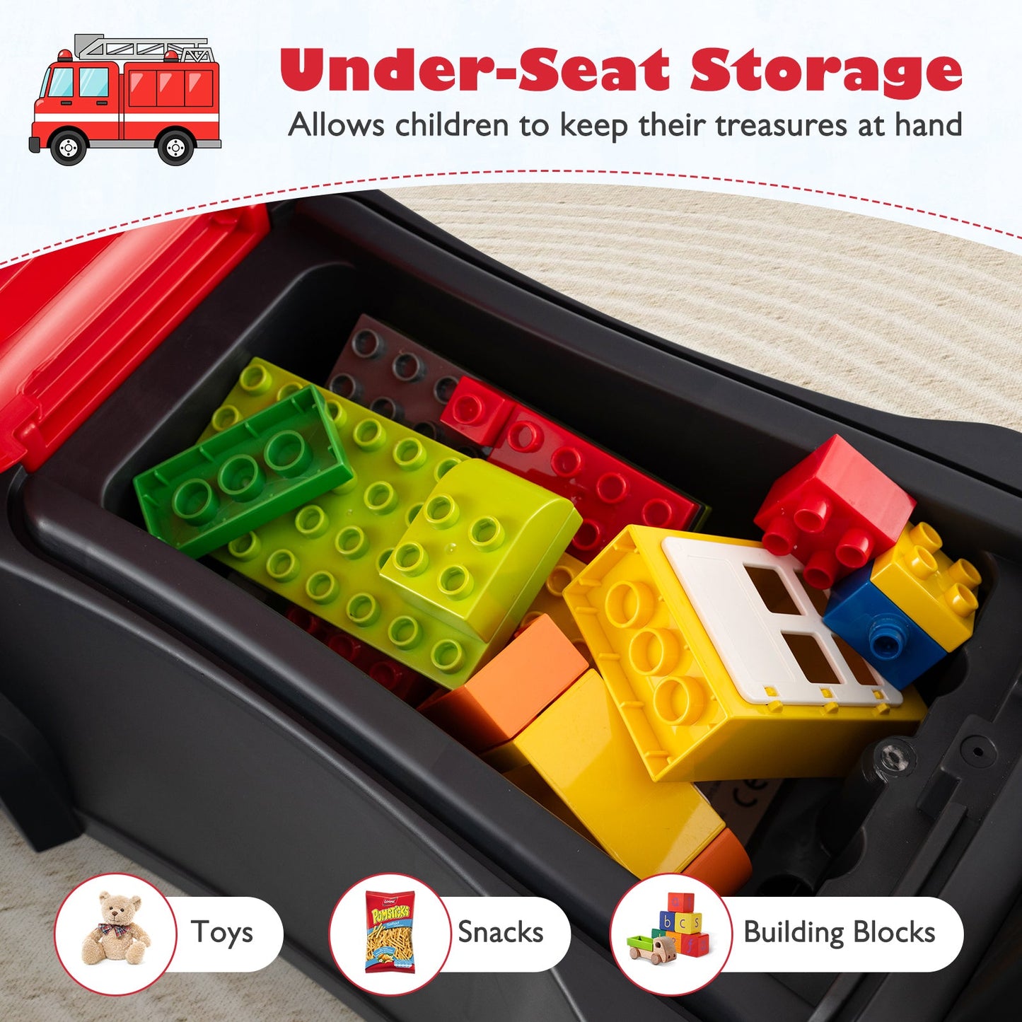 Kids Ride On Push Car Licensed SCANIA Truck Toy with Steering Wheel and Music