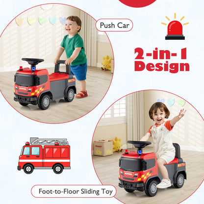 Kids Ride On Push Car Licensed SCANIA Truck Toy with Steering Wheel and Music