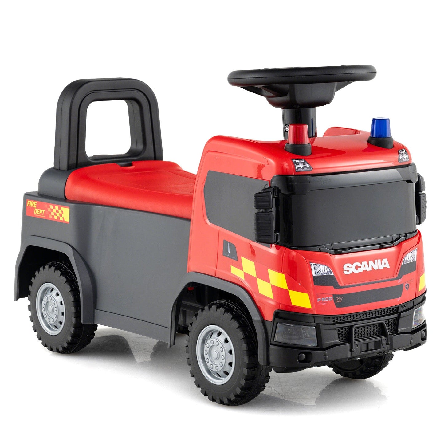 Kids Ride On Push Car Licensed SCANIA Truck Toy with Steering Wheel and Music