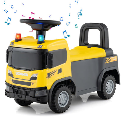 Kids Ride On Push Car Licensed SCANIA Truck Toy with Steering Wheel and Music