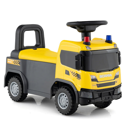 Kids Ride On Push Car Licensed SCANIA Truck Toy with Steering Wheel and Music