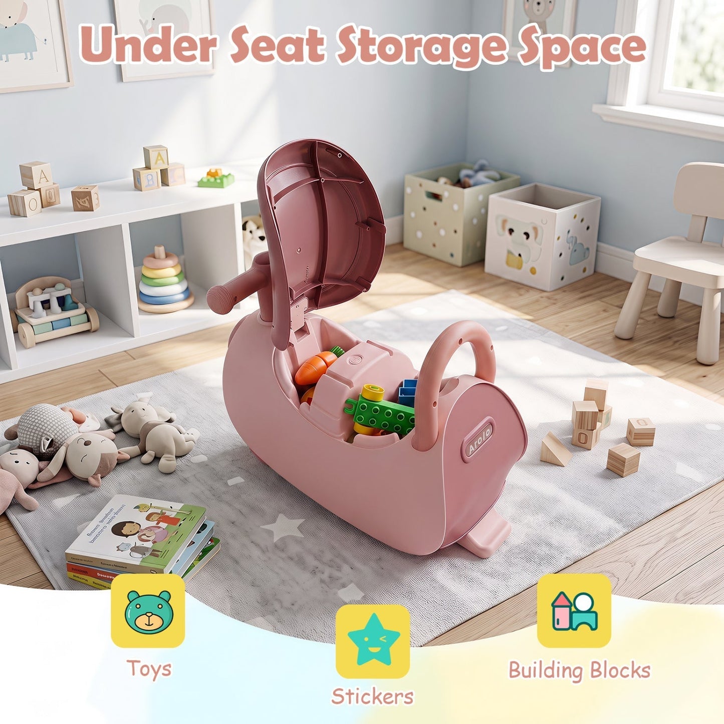 Kids Push Car with Music & Storage for 18-36 Months