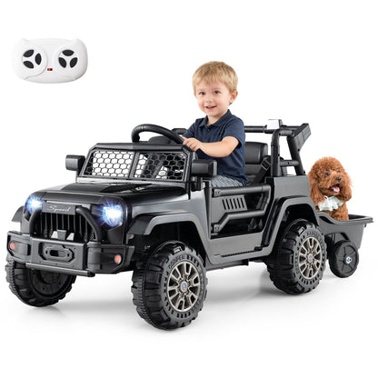 Kids Ride On UTV Car with Detachable Trailer 12V Battery Powered Ride On Truck