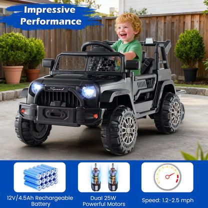 Kids Ride On UTV Car with Detachable Trailer 12V Battery Powered Ride On Truck
