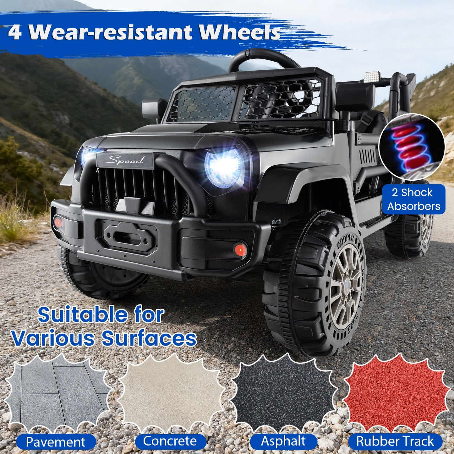 Kids Ride On UTV Car with Detachable Trailer 12V Battery Powered Ride On Truck