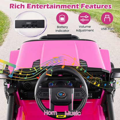 Kids Ride On UTV Car with Detachable Trailer 12V Battery Powered Ride On Truck