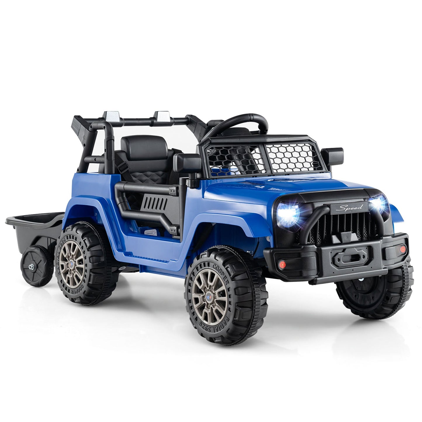Kids Ride On UTV Car with Detachable Trailer 12V Battery Powered Ride On Truck