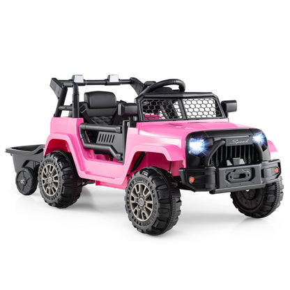 Kids Ride On UTV Car with Detachable Trailer 12V Battery Powered Ride On Truck