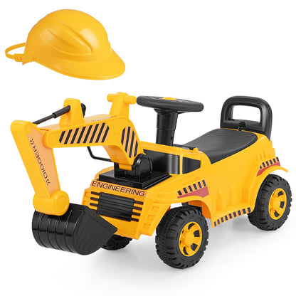 Kids Ride on Excavator with Adjustable Shovel-Yellow
