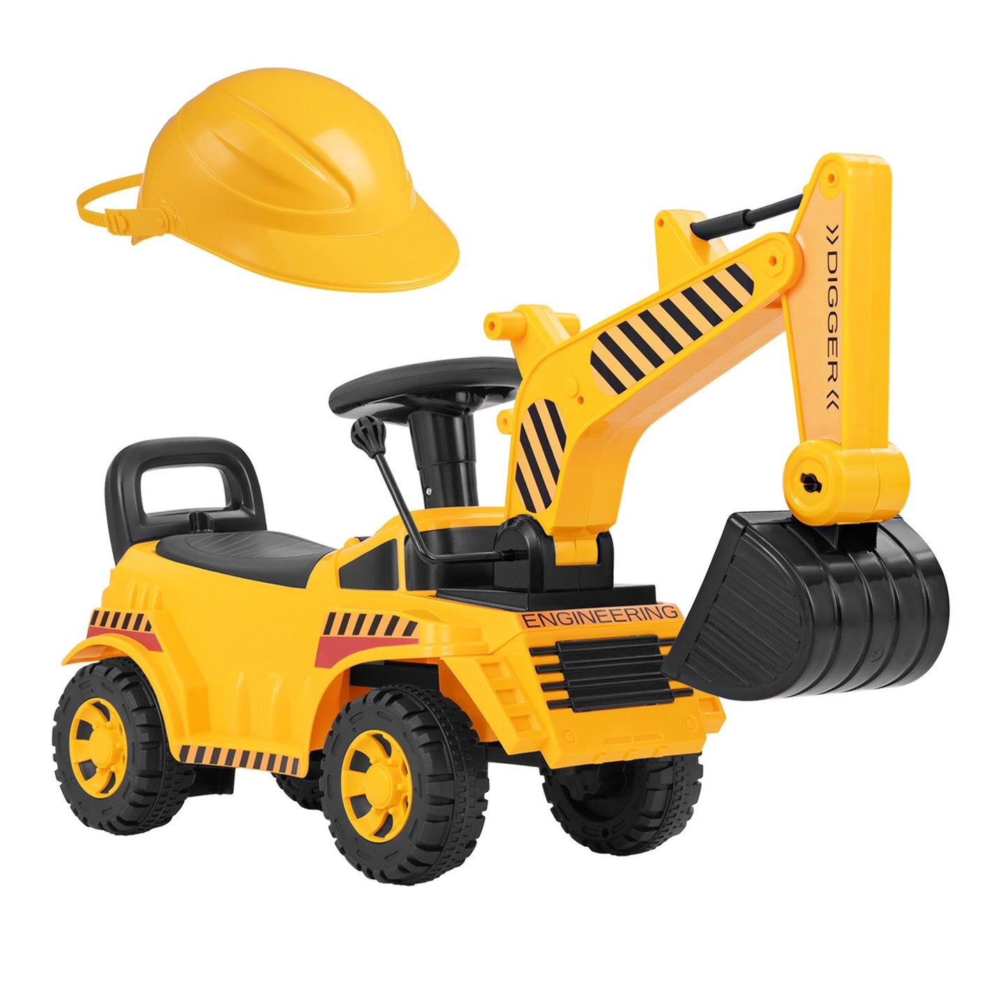 Kids Ride on Excavator with Adjustable Shovel-Yellow