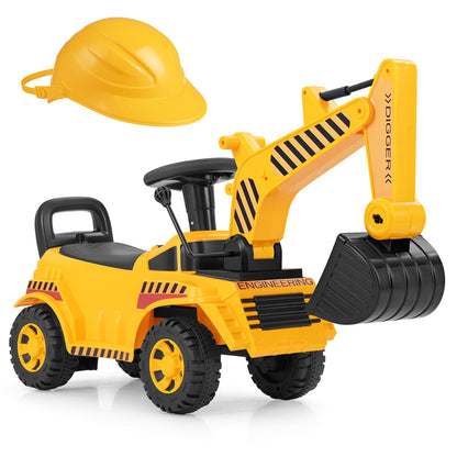 Kids Ride on Excavator with Adjustable Shovel-Yellow