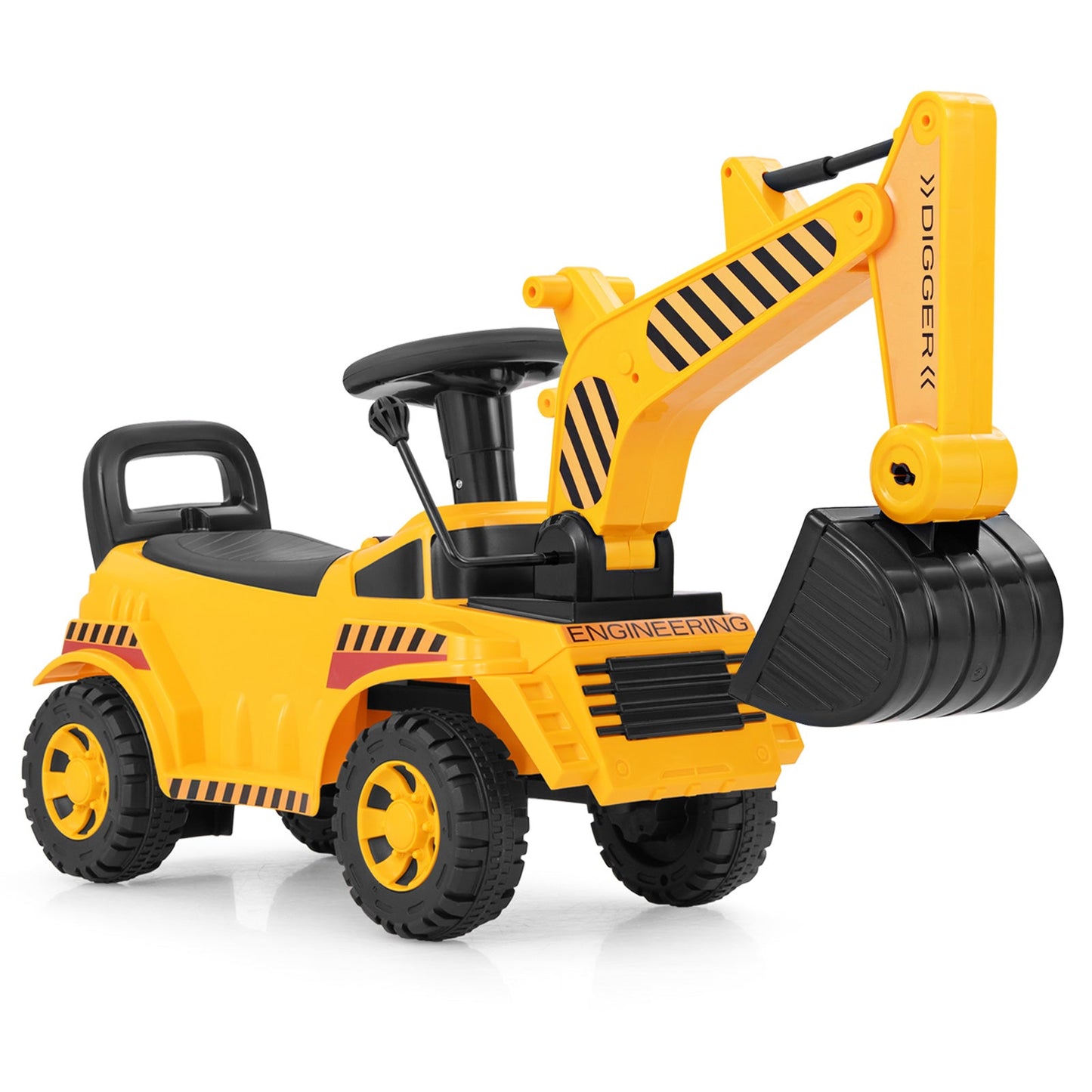 Kids Ride on Excavator with Adjustable Shovel-Yellow