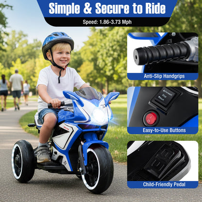 Kids Ride on Motorcycle 6V Battery Powered Mini Electric Motorbike with LED Lights