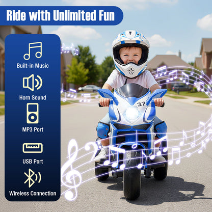 Kids Ride on Motorcycle 6V Battery Powered Mini Electric Motorbike with LED Lights