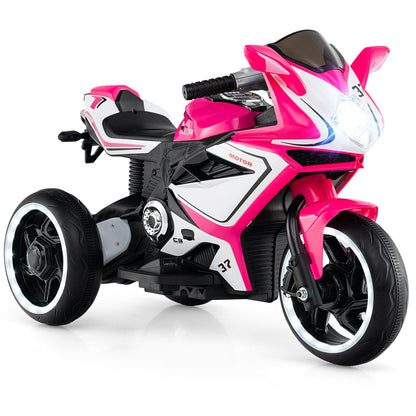 Kids Ride on Motorcycle 6V Battery Powered Mini Electric Motorbike with LED Lights
