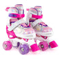 Kids Roller Skates 4 Sizes Adjustable Quad Skates with Light-up Wheels and Safety Protection