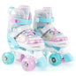 Kids Roller Skates 4 Sizes Adjustable Quad Skates with Light-up Wheels and Safety Protection