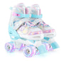Kids Roller Skates 4 Sizes Adjustable Quad Skates with Light-up Wheels