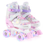 Kids Roller Skates 4 Sizes Adjustable Quad Skates with Light-up Wheels
