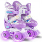 Kids Roller Skates 4 Sizes Adjustable with Light-up Wheels for Toddler Aged 3-4 (XS)