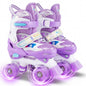 Kids Roller Skates 4 Sizes Adjustable with Light-up Wheels for Toddler Aged 5-7 (S)