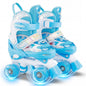 Kids Roller Skates 4 Sizes Adjustable with Light-up Wheels for Toddler Aged 5-7 (S)