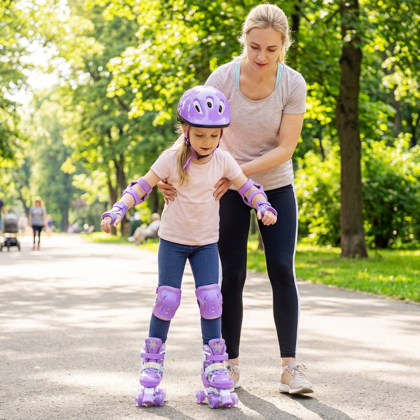 Kids Roller Skates 4 Sizes Adjustable with Light-up Wheels for Toddler Aged 5-7 (S)