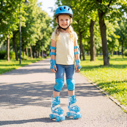 Kids Roller Skates 4 Sizes Adjustable with Light-up Wheels for Toddler Aged 5-7 (S)