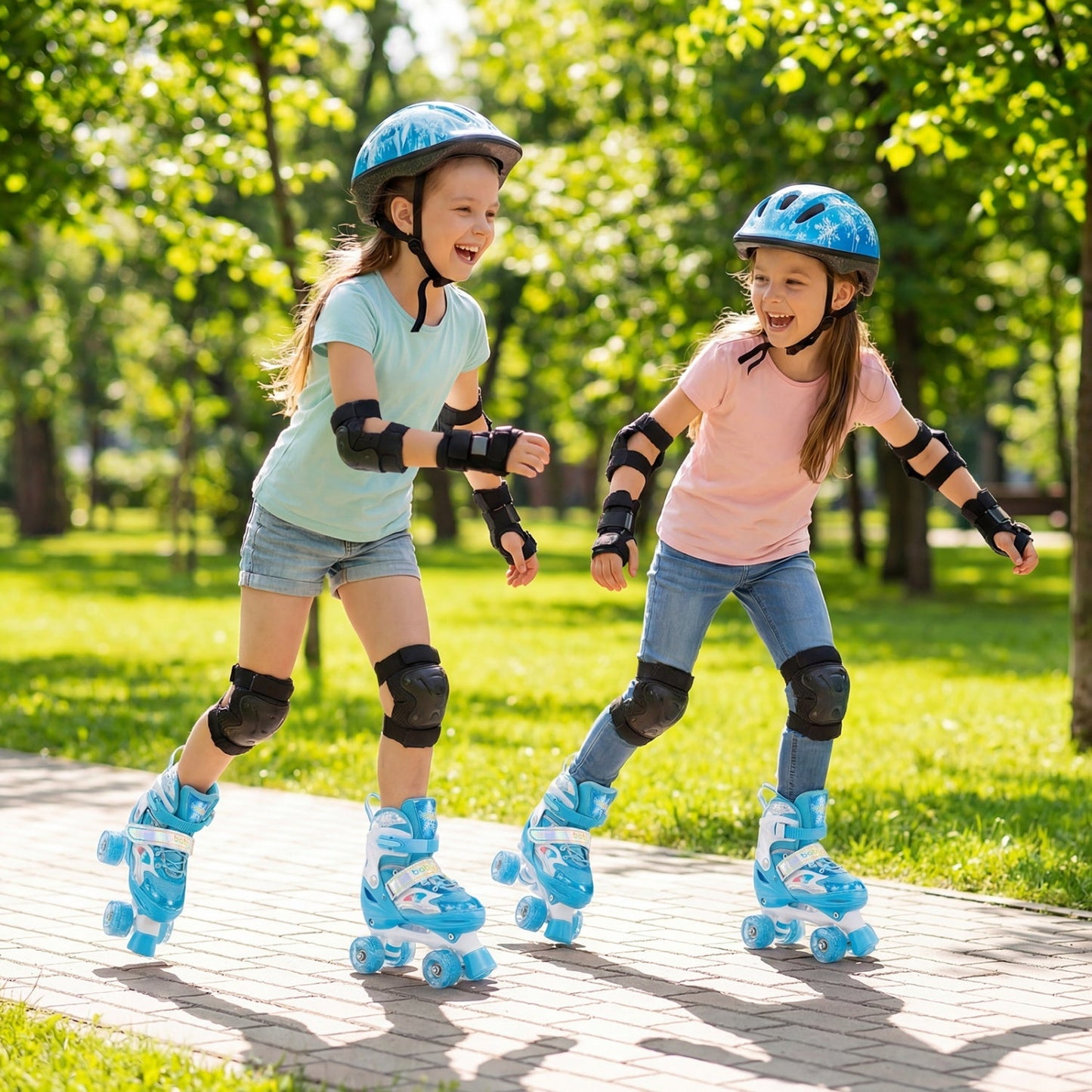 Kids Roller Skates for Girls Boys with Light-up Wheels and Safety Protection