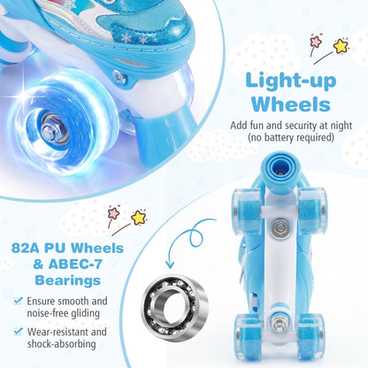 Kids Roller Skates for Girls Boys with Light-up Wheels and Safety Protection