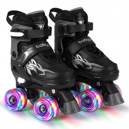 Kids Roller Skates for Girls Boys 4 Sizes Adjustable Quad Skates with Light-up Wheels