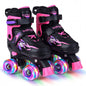 Kids Roller Skates for Girls Boys 4 Sizes Adjustable Quad Skates with Light-up Wheels