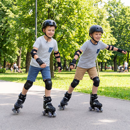 Kids Roller Skates for Girls Boys 4 Sizes Adjustable Quad Skates with Light-up Wheels for Outdoor