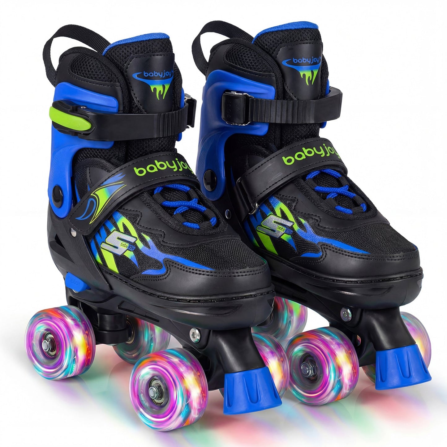 Kids Roller Skates for Girls Boys 4 Sizes Adjustable Quad Skates with Light-up Wheels for Outdoor