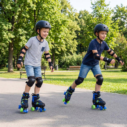 Kids Roller Skates for Girls Boys 4 Sizes Adjustable Quad Skates with Light-up Wheels for Outdoor