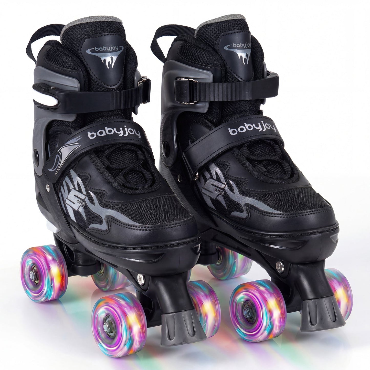 Kids Roller Skates for Girls Boys Teens 4 Sizes Adjustable Quad Skates with Light-up Wheels