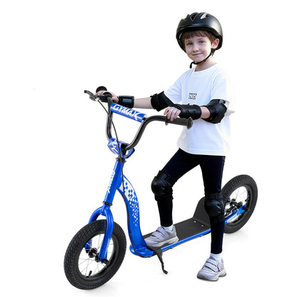 Kids Scooter Youth Kick Scooter with Adjustable Height Handlebar 12-Inch Inflatable Wheels