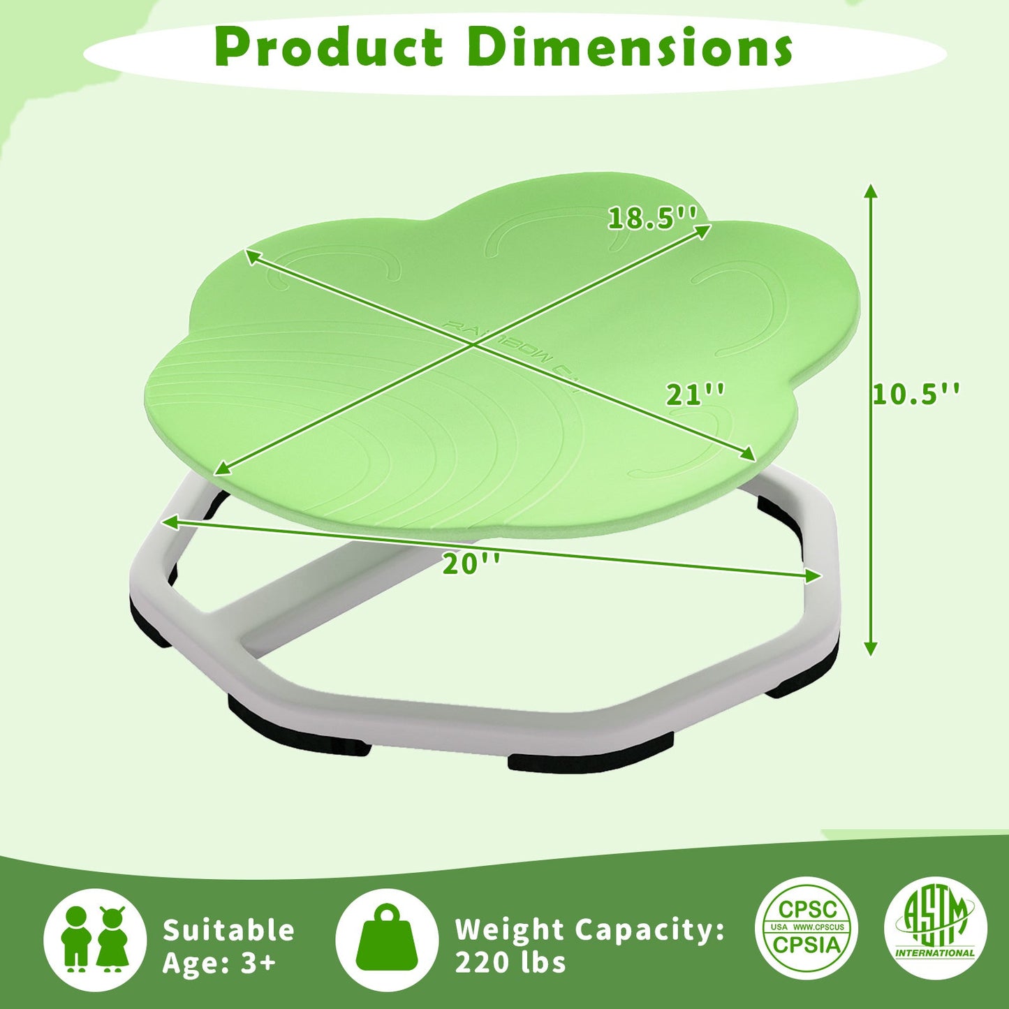 Kids Sensory Swivel Chair Cat Claw 360¬∞ Spinning Chair with Non-Slip Metal Base
