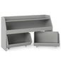 Kids Toy Storage Organizer Wooden Bookcase with 2 Movable Drawers