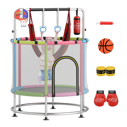 55" Kids Trampoline Gift for for 3-6 Years Old Boys and Girls