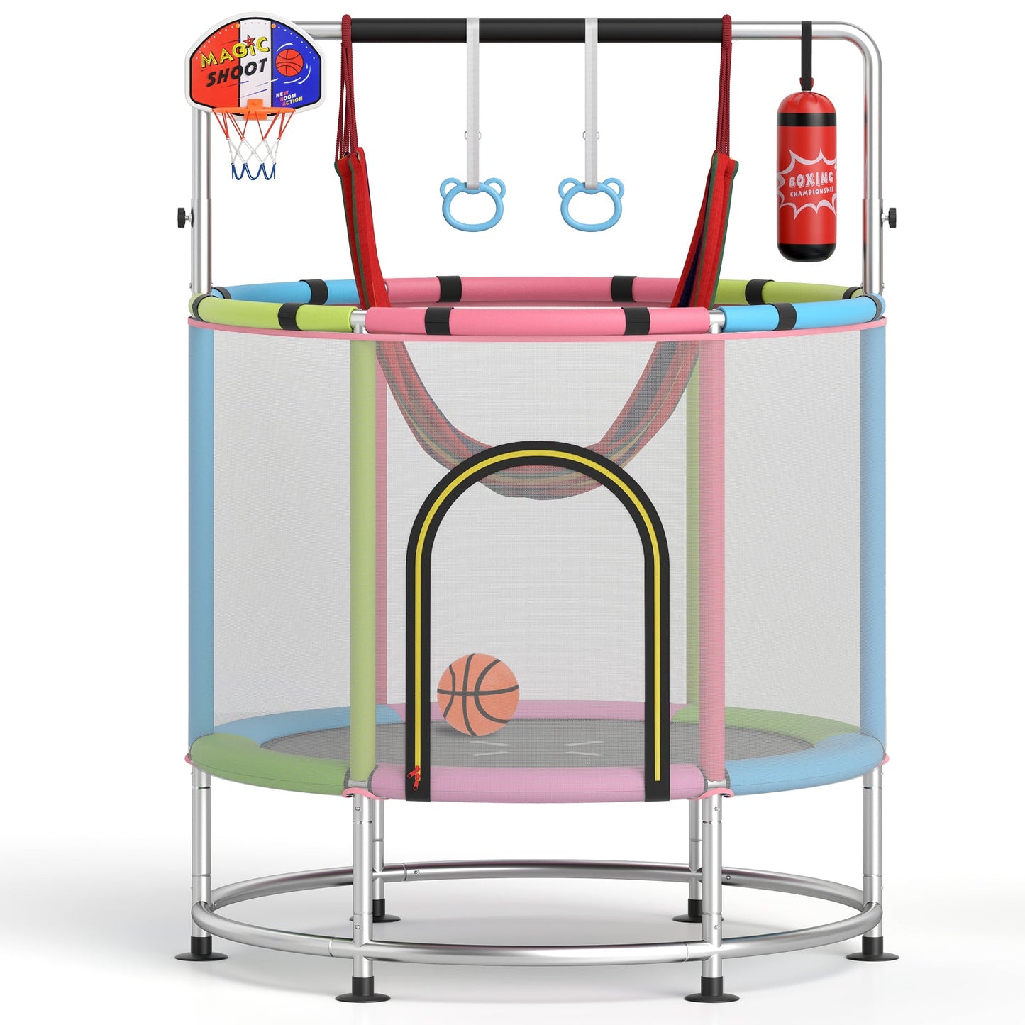 55" Kids Trampoline Gift for for 3-6 Years Old Boys and Girls