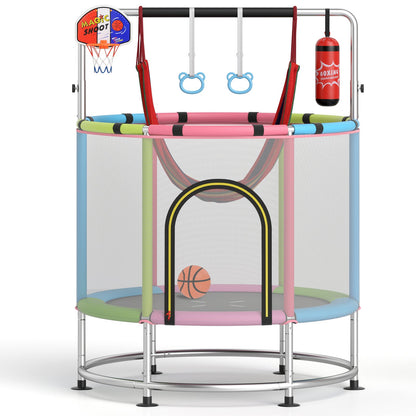 55" Kids Trampoline Gift for for 3-6 Years Old Boys and Girls