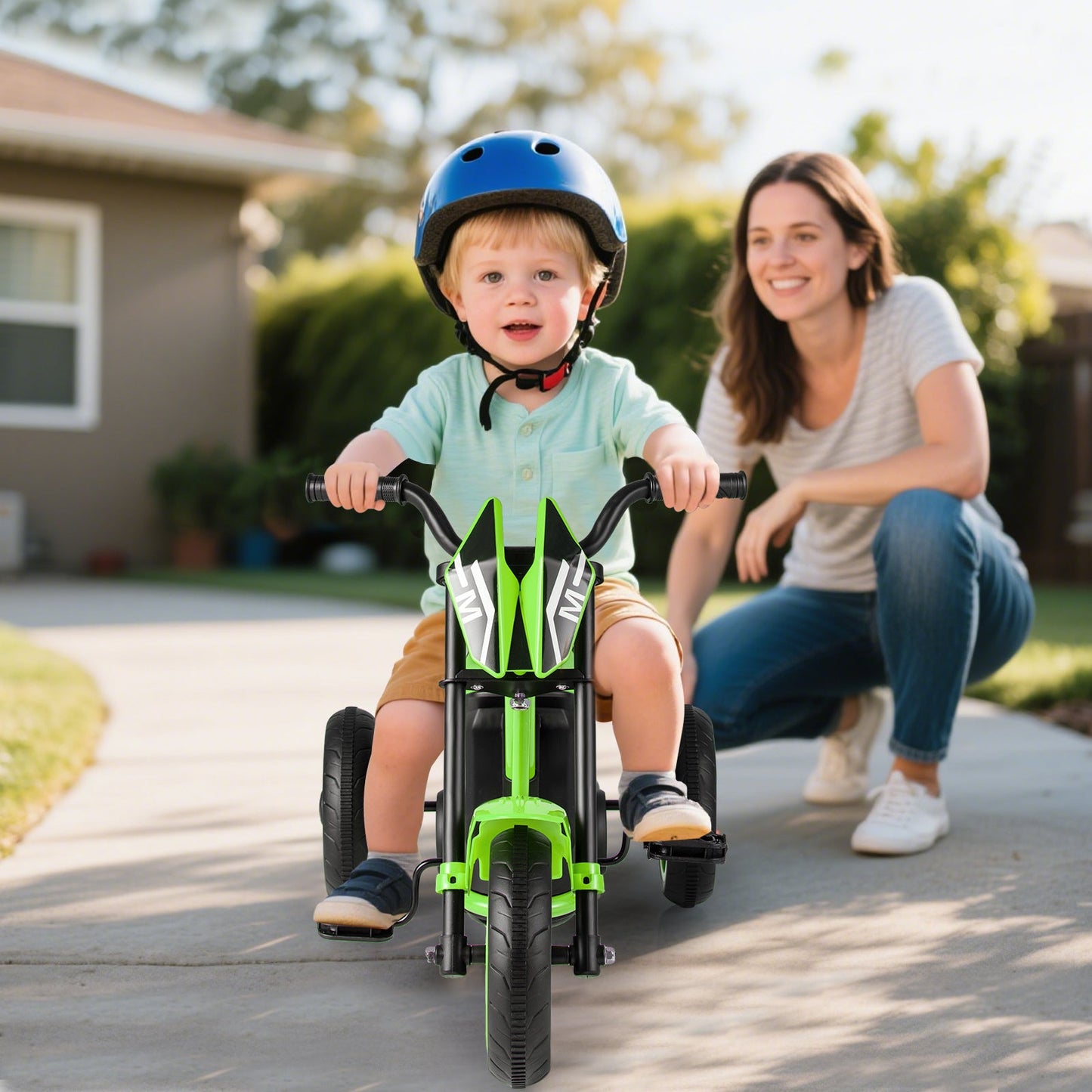 Kids Tricycle 3-Wheel Toddler Bike with Foot Pedals Forward Backward