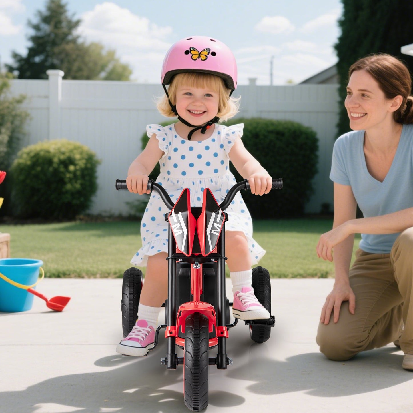 Kids Tricycle 3-Wheel Toddler Bike with Foot Pedals Forward Backward