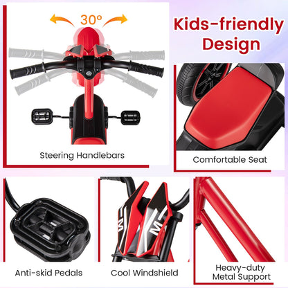 Kids Tricycle 3-Wheel Toddler Bike with Foot Pedals Forward Backward