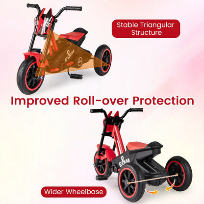 Kids Tricycle 3-Wheel Toddler Bike with Foot Pedals Forward Backward