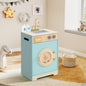 Kids Washer Playset Toy Washing Machine with Laundry Detergent-Blue