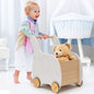 Kids Wooden Shopping Cart with Rubber Wheels